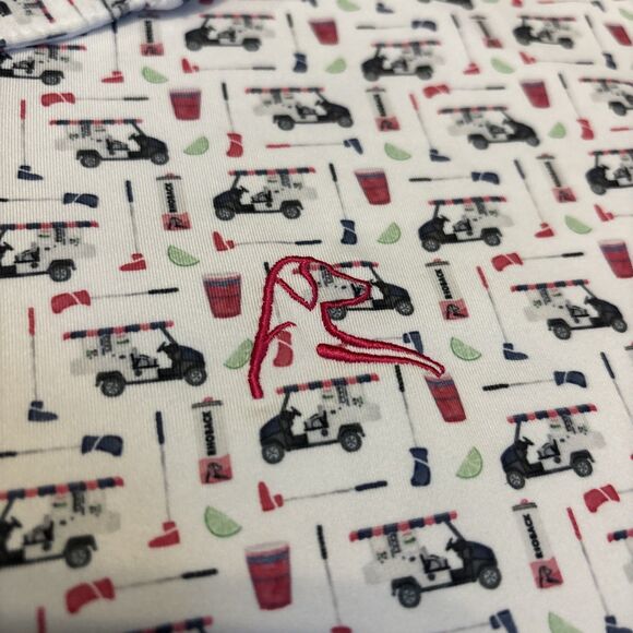 Rhoback Men’s Short Sleeve Performance Polo The Bev Cart White Men’s Size Large - Picture 4 of 7